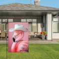 thumbnail image 3 of Amhnf Flamingo With Cowboy Hat Garden Flag For Home Outdoor Garden Yard Decor 12x18 inch, 3 of 5