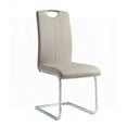 thumbnail image 6 of 2-Piece Modern Chrome Metal Dining Chairs with Gray-Taupe Faux Leather Upholstery - Ideal for Daily Meals, 6 of 7