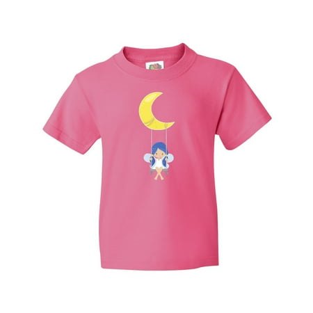 Inktastic Cute Fairy  Fairy On The Moon  Fairy On A Swing Youth T-Shirt