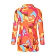 thumbnail image 4 of LYXSSBYX Womens Blazer Jacket with Shorts Two-Piece Women's Printed Turndown Collar Shorts and Long Sleeve Tops Set Suits, 4 of 8
