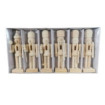 6 Pcs Christmas Wooden DIY Soldier Ornament, Wood Puppet Festival Decoration For Home Tabletop Party Decor Supplies