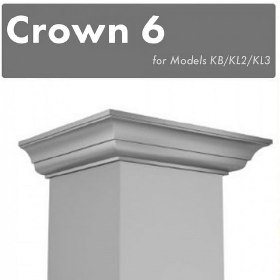 ZLINE CM6-KB/KL2/KL2 Stainless Steel Crown Molding Wall Range Vent Hood Addition