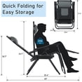 thumbnail image 6 of ZXNYH Padded Zero Gravity Lounge Chair Folding Patio Recliner with Adjustable Headrest & Cup Holder, Support 350 LBS (Grey), 6 of 7