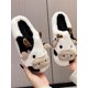 thumbnail image 5 of Women's Adorable Cow Slippers With Black Soft Plush And Head Design, Keep Warm At Home, 5 of 5