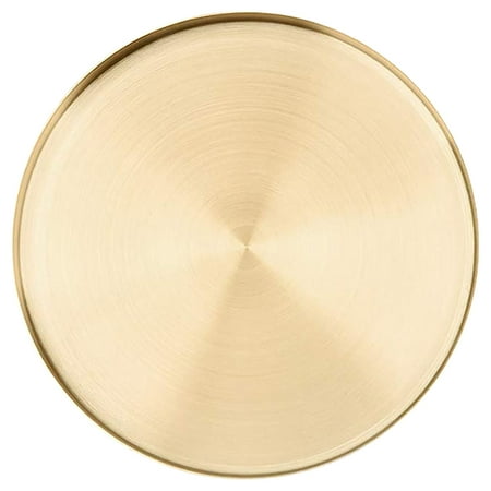 

Clearance！Hexang Storage Bag Golden stainless steel round straight side tray light luxury storage disc