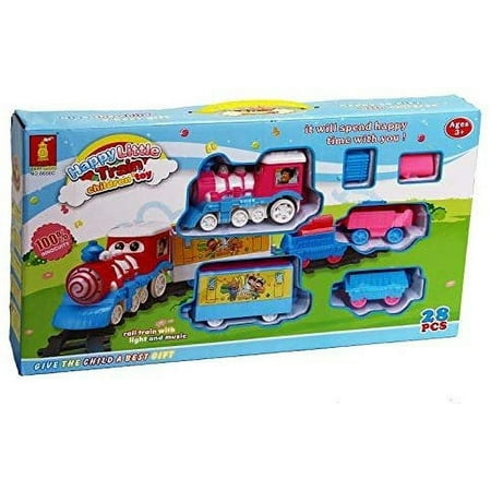 Dazzling Toys Girls Train Set - Motorized Engine, Railroad Cart