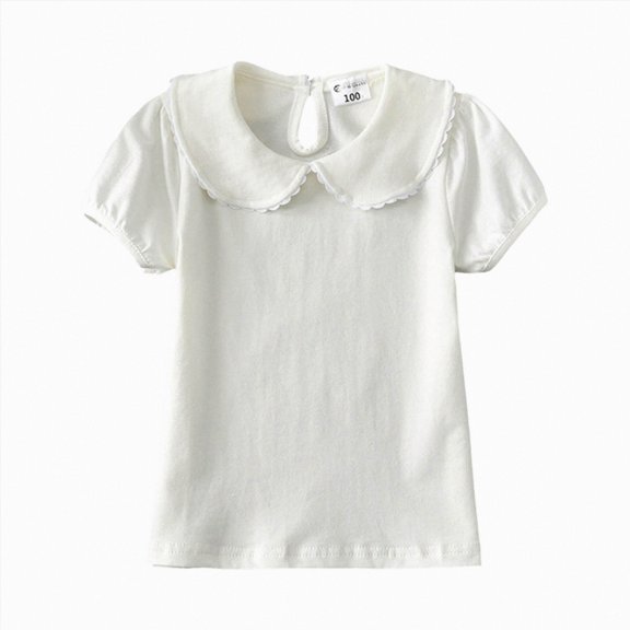 Splozh T Shirts for Girls 3 6 12 18 24 Months 3T 4T 5T 6T Basic Casual Summer Short Sleeve Tees Girls Short Sleeve T-Shirts Cute Tops for Teens,White,3-6 Months
