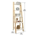 thumbnail image 6 of Jela Solid Wood Split 5 Shelf Ladder Bookcase - Natural Legs-White Shelves, 6 of 8
