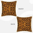 thumbnail image 7 of Velvet Decorative Throw Pillow Covers Set of 2, Soft Square Cushion Cover with Invisible Zipper Orange Leopard Skin Texture Printing, 18"x18", 7 of 7