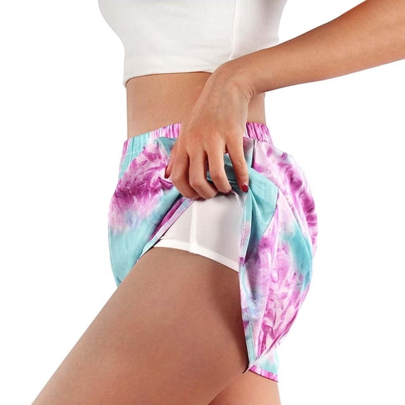 Vedolay High Waisted Shorts Women Women's Ease into Comfort Stretchable Pull-On 5 inch Tab Short,Purple M