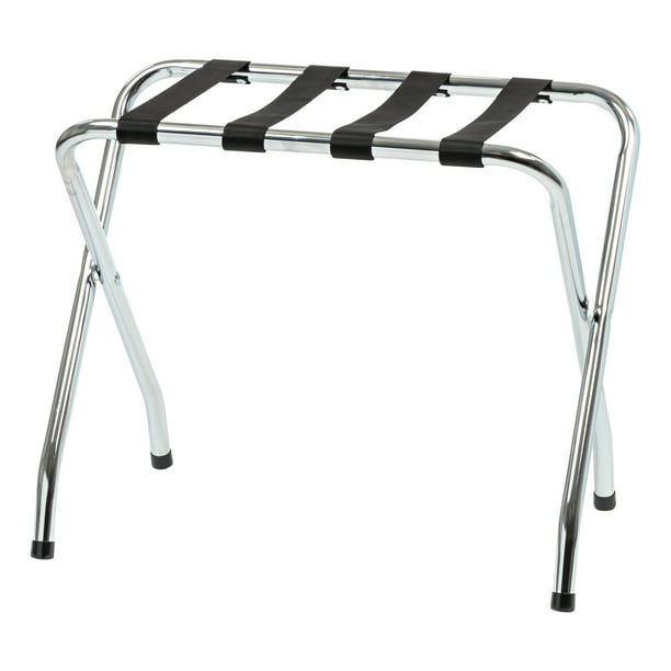 IRIS USA Suitcase Rack Chrome Steel Foldable Suitcase Luggage Rack