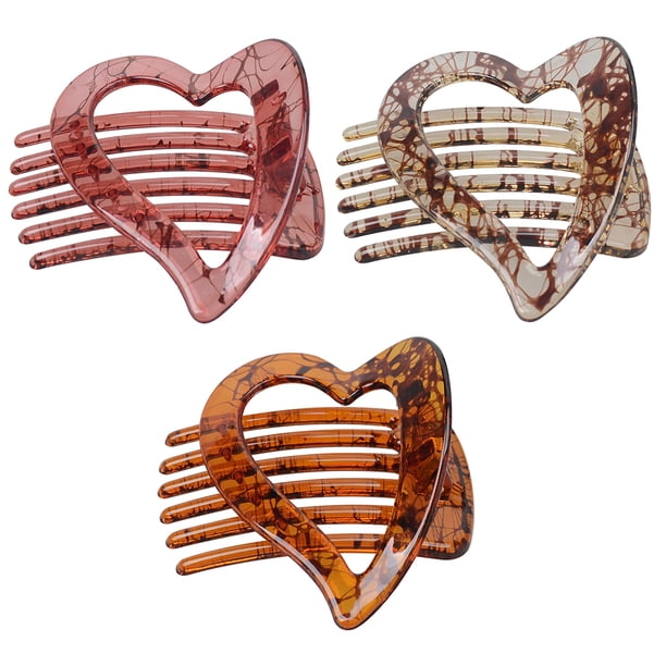GOOHOCHY 3 pasadores para el pelo, pinzas para el pelo, horquillas delicadas con forma de corazón, tocado para niñas