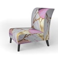 thumbnail image 3 of Designart « Abstraction Géode aux Teintes Violettes II » Fauteuil d'Appoint Rembourré en Marbre Violet - Fauteuil Moderne pour Salon, 3 of 7