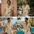 thumbnail image 2 of FOR U DESIGNS Vintage Tree Leaf Print Couple Matching Outfits Chinese Style Couple Shirt and Dress Linen-Like Men's Button Down Shirt Womens Sleeveless Summer Dress, 2 of 7