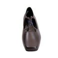 thumbnail image 2 of PEERAGE Mazie Women's Wide Width Criss-Cross Straps Leather Pumps BROWN 10, 2 of 6