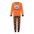 thumbnail image 1 of Argulvti Halloween Pajamas for Family Cute Pumpkin Pattern Long Sleeve Tops + Pants Set Fall Sleepwear, 1 of 7