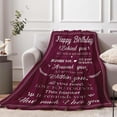 thumbnail image 3 of Birthday Gifts for Women Friendship Birthday Blanket Mom Birthday Gifts Happy Birthday Decorations Unique Birthday Gifts for Women/Men/Mom/Grandma/Wife Purple Birthday Throw Blanket 50''x60'', 3 of 5