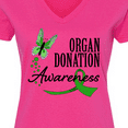 thumbnail image 4 of Inktastic Organ Donation awareness- butterfly green ribbon Women's V-Neck T-Shirt, 4 of 5