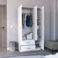 thumbnail image 2 of Depot E-Shop Armoire Wardrove 71", 4 Doors, Hanging Rod, 3 Cabinets, 6 Shelves, White, 2 of 5