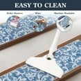 thumbnail image 3 of Blue Carpet Stair Treads Non Slip Backing 8" X 30" Stair Treads for Wooden Steps Indoor, Soft Washable Stairway Stair Runners Oriental Staircase Rugs for Kids Pets Elders, 3 of 5