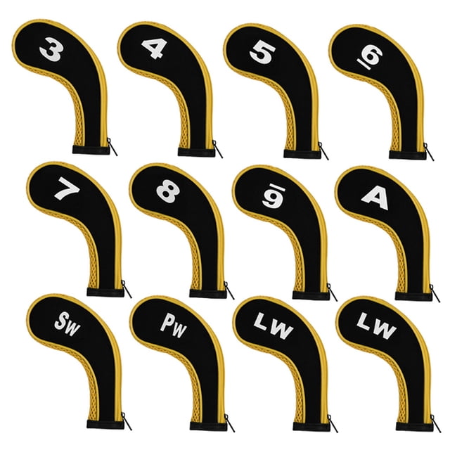Eigraketly Paquete de 12 cubiertas de cabeza de golf Fairway exquisitas cubiertas de malla regalo dulce accesorios para Putter suministros Golf Amarillo