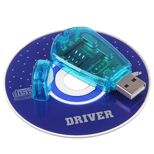 Lecteur De Carte SIM USB Bleu Générique - Compatible GSM/CDMA, Pour Sauvegarde De SMS Et Contacts