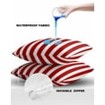 thumbnail image 4 of Pack of 2 Outdoor Pillow Covers, Red and White Striped Geometric Waterproof Square Throw Pillowcase Cushion Decorative Pillow Covers for Couch Patio Tent, 24x24 in, 4 of 6
