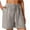 Gray, variant on Viikei Womens Shorts Women's Cotton Linen Shorts Solid Color Comfortable Elastic Wide Leg Casual Shorts