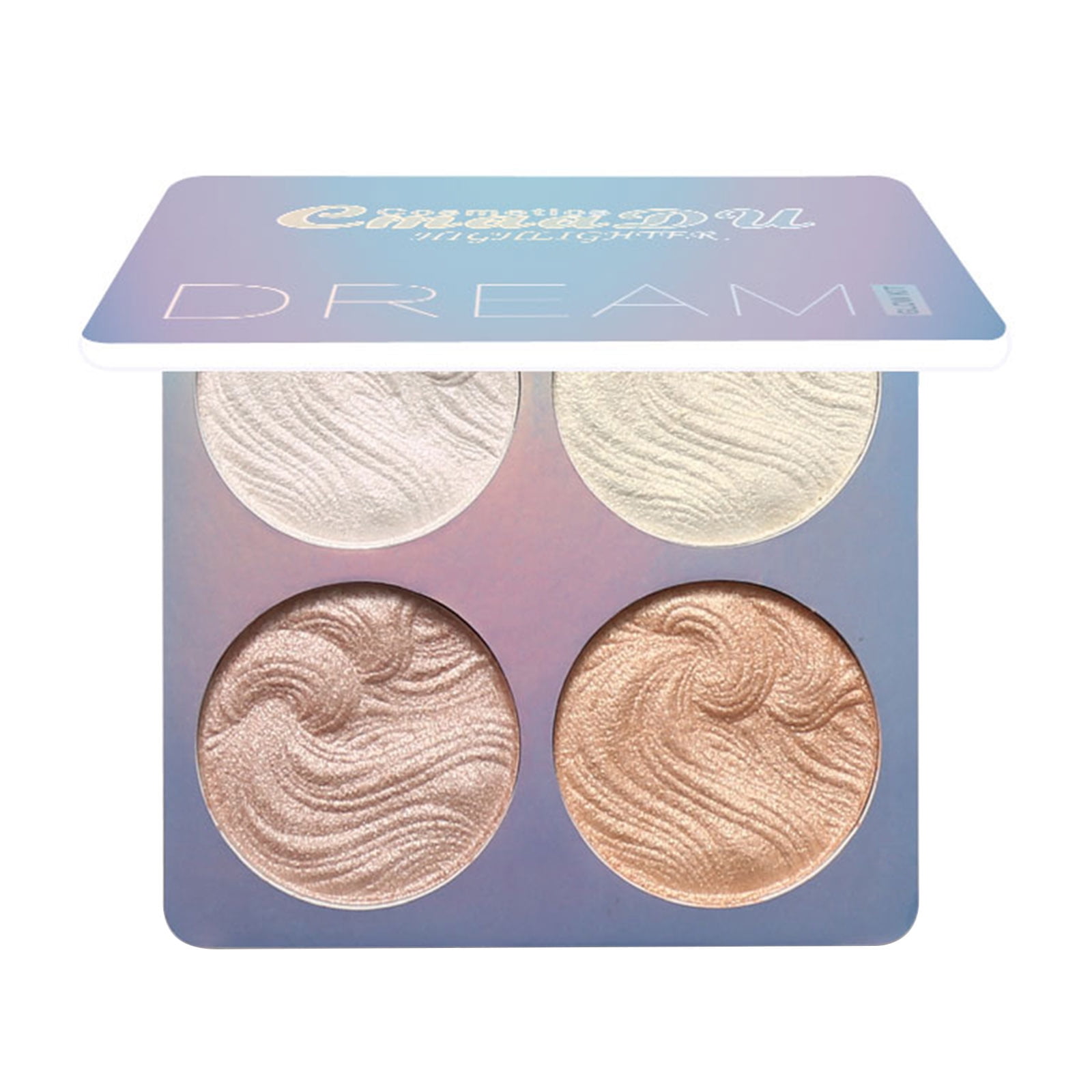 Abanopi 4-in-1 Shimmer Highlighter Powder Palette Illuminator Powder Palette Highlighter Baked Waterproof Long Lasting Brilliant L