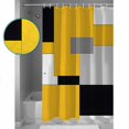 thumbnail image 4 of Yellow Black Patchwork Shower Curtain, 72" x 72", Abstract Geometric Art Waterproof Bathroom Curtain Washable Shower Curtain Set with 12 Hooks, 4 of 6