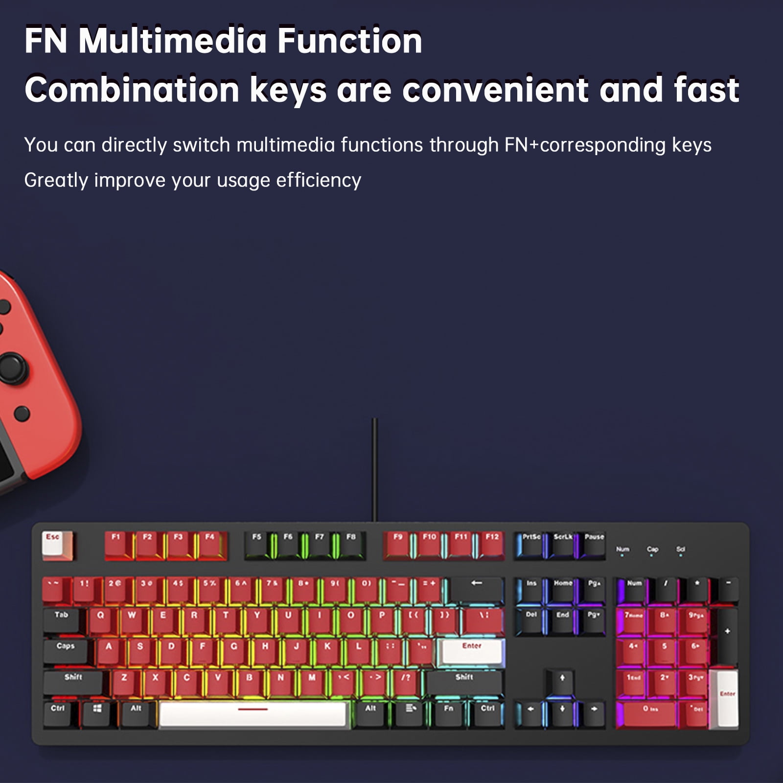 VIPQV 104-Key Wired Mechanical Keyboard, Hot Swappable Custom Keyboard, RGB Backlit Gaming Keyboard for PC/Tablet/Xbox/PS4/PS5