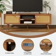 thumbnail image 7 of TV Stand for TVs up to 65",Modern Rattan Entertainment Cabinet Media Console for Living Room Bedroom,Black Brown, 7 of 7