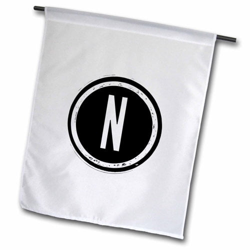 3dRose The Monogram Letter Polyester 1'6'' x 1' Garden Flag