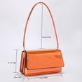 thumbnail image 3 of Bolso vagabundo para mujer PU con brillo láser en las axilas con solapa para regalo de cumpleaños (naranja), 3 of 9