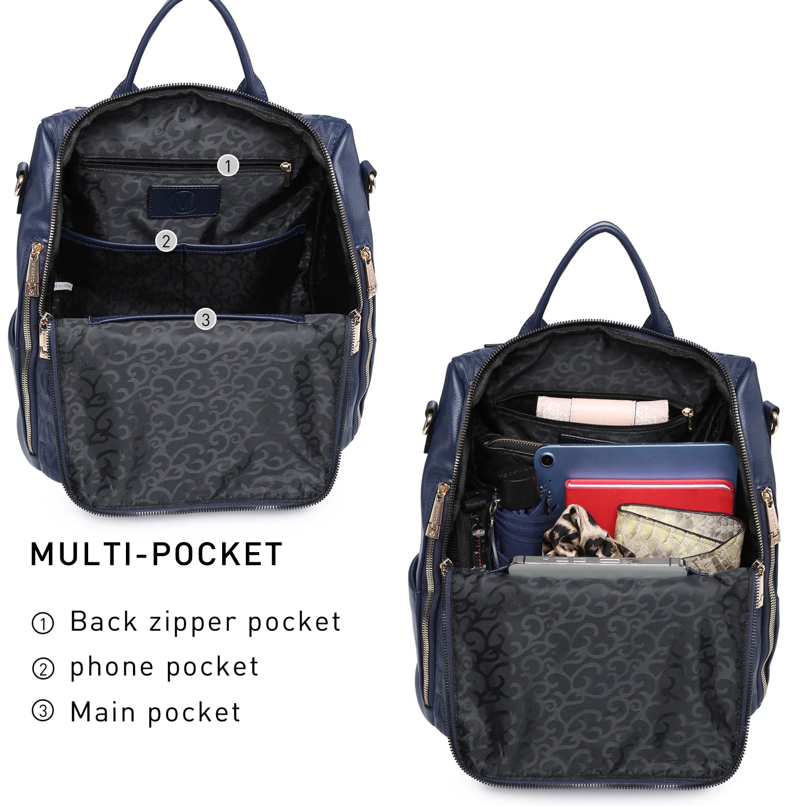 MKP COLLECTION Women Fashion Backpack Purse Travel Shoulder Bags and Purse 2Pcs