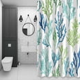 thumbnail image 4 of Ocean Teal Bathroom Shower Curtain, Blue Green Coral Underwater Garden Coastal Waterproof Washable Soft Bath Curtain for Bathtub Decor with 12 Hooks&Grommet, 54x78 Inch, 4 of 9