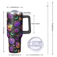 thumbnail image 2 of Halloween Colorful Pumpkins with Leaves Tumbler with Handle and Lid,40oz Double Wall Vacuum Insulated Tumbler,Cups Gift for Women and Men, 2 of 7