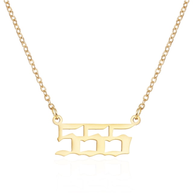 Stainless Steel Lucky Numbers 000 111 222 333 444 555 666 777 888 999 Angel Number Pendant Necklace For Women Men Birthday Gifts