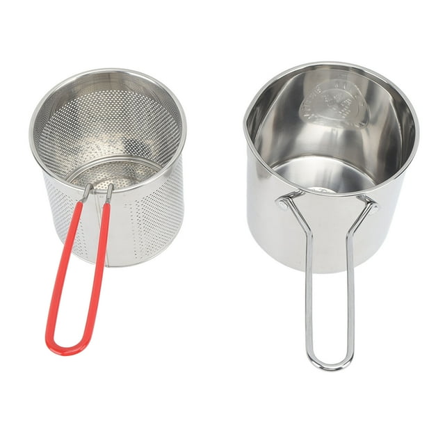 Stainless Steel Deep Fryer Pot With Strainer Basket, Japanese Tempura Fryer Deep Fryers Frying Pot For Frying Fish Shrimp Chicken And Fries
