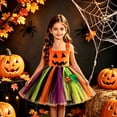 thumbnail image 2 of Halloween Tutu Dress Christmas Outfits Cute Pumpkin Sparkly Dresses with Straps #05 Orange Size 3Y, 2 of 7