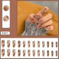 thumbnail image 1 of 24 piezas Prensa larga en Las uñas TUNC Halos Diseño para colorear Estilo suave Uñas de cobertura completa, 1 of 2
