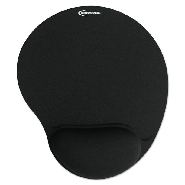 Innovera Mouse Pad w/Gel Wrist Pad, Nonskid Base, 103/8 x 87/8, Black