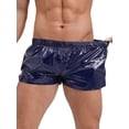 thumbnail image 4 of zdhoor Men's Shiny Metallic Elastic Waistband Trunks Low Rise Boxer Shorts Underpants Navy Blue S, 4 of 6