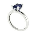thumbnail image 2 of 1 ct Emerald Cut Simulated Blue Sapphire Solitaire 18K White Gold Womens Engagement Ring, 2 of 5