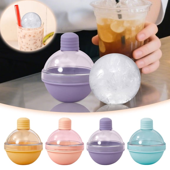 4PCS Ice Ball Maker Molds, 2025 New Round Ice Cube Tray, Sphere Ice Mold - 2.5 Inch Round Ice Cube Mold - Large Ice Ball Molds for , Cocktails, and Coffee - Colorful Creative Gift