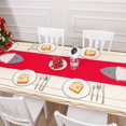 thumbnail image 1 of nipocaio Noël Tissu Table Runner Mariage Table Runner Noël Forêt Gens Noël Café Restaurant Table (Rouge), 1 of 4