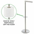 thumbnail image 3 of mDesign Stainless Steel Free-Standing Modern Toilet Paper Holder, Brushed/Chrome, 3 of 8