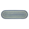 thumbnail image 6 of VHC Brands Jolie Farmhouse 8.5"x27" Stair Tread Blue Textured Jute Striped Latex Backing Oval Floor Decor, 6 of 6