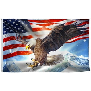 USA Vintage American Flag Bald Eagle 3x5 Feet Flag, Polyester Double  Stitched 4th of July Memorial Independence Day with Brass Grommets 3 X 5 Ft  Flag