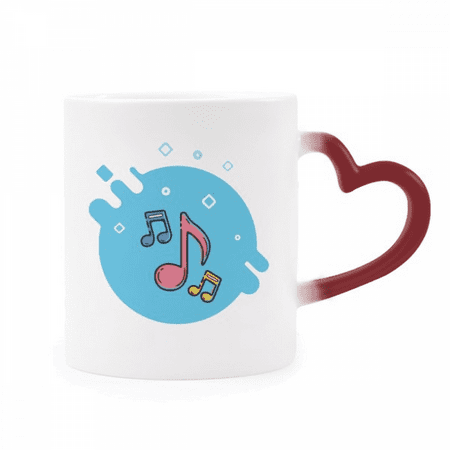 

Musical Mark Notation Heat Sensitive Mug Red Color Changing Stoneware Cup